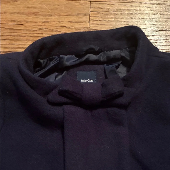 GAP Kids Navy Pea Coat with a Cute Bow - Picture 3 of 9